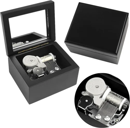 Miniatura 10 de Sinzyo Caja de Música de Madera Tallada de Cuerda Caja Musical Regalo para Navidad, Cumpleaños, Día de San Valentín