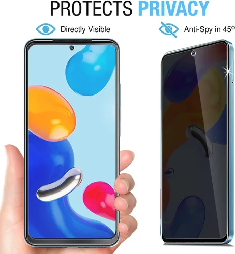 Miniatura 2 de [Paquete de 2+2] Diseñado para Xiaomi Redmi Note 11 Pro/Redmi Note 11 Pro 5G Protector de pantalla de vidrio templado de privacidad (2 paquetes) +