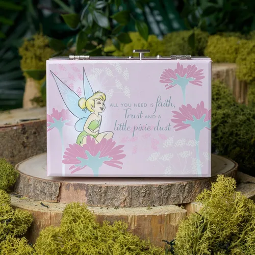 Miniatura 5 de Happy Homewares Peter Pan Tinkerbell Pink Pixie Dust Glitter - Joyero musical para una niña o amante - Con licencia