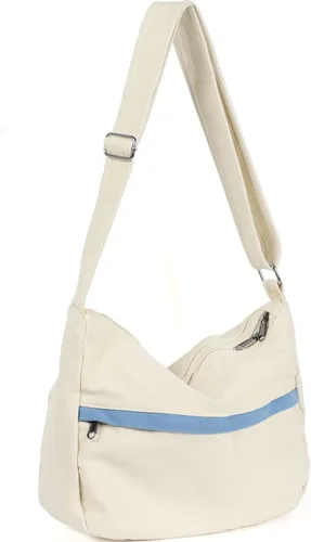 WantGor Bolso cruzado de lona para mujeres y hombres, bolso grande de hombro, bolso de mano de trabajo, bolso casual