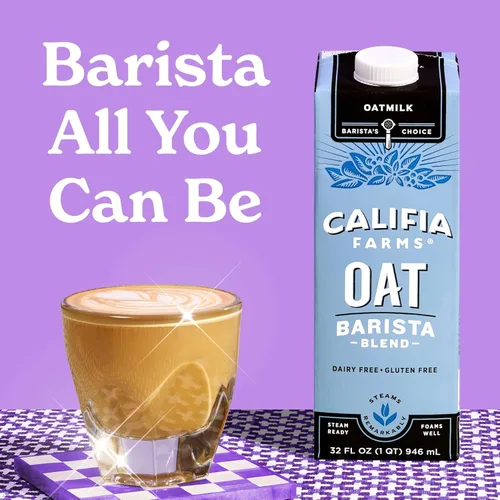 Miniatura 2 de Califia Farms - Mezcla de leche de avena para barista, 32 fl oz, sin lácteos, vegana, a base de plantas, sin gluten, sin transgénicos, espumador