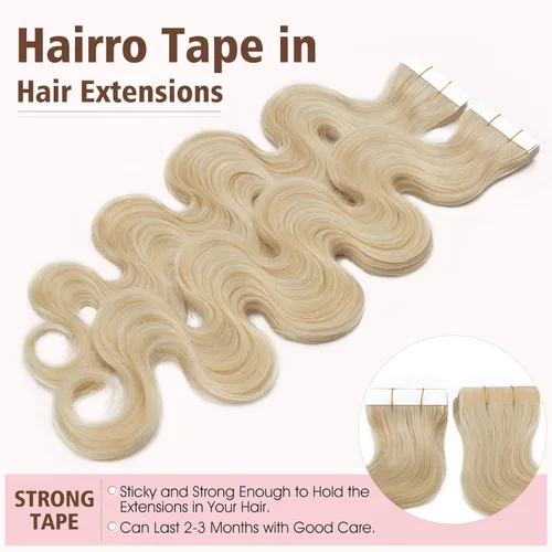 Miniatura 4 de Extensión de cabello humano Remy con cinta, 3.53 onzas (100 gramos), extensiones de cabello humano liso, trama sin costuras