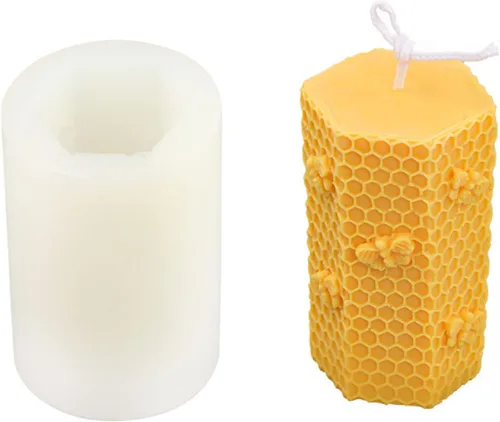 Molde de silicona para vela de abeja en relieve, aroma de nido de abeja, jabón, yeso, herramientas de resina, colmena 3D, perfumada, manualidades,