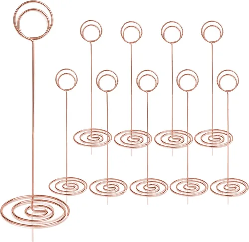 Miniatura 10 de Soportes para números de mesa, 10 unidades de 8.75 pulgadas de alto, soportes para tarjetas de mesa para bodas, fiestas, graduaciones, recepciones