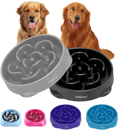 Miniatura 14 de YINEYA Cuencos de Alimentación Lenta para Perros, Suministros para Mascotas Que Ralentizan la Alimentación, Cuencos para Comida de Mascotas, H - azul