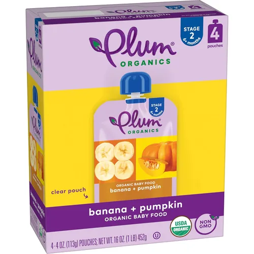 Miniatura 10 de Plum Organics Just Prunes, 4+ Meses - Portabebés de Alimentos Orgánicos, Bolsa de 3.5 oz (Paquete de 12)