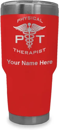 Miniatura 40 de LaserGram PT Physical Therapeut, vaso aislado al vacío de 20 onzas, grabado personalizado incluido (negro)