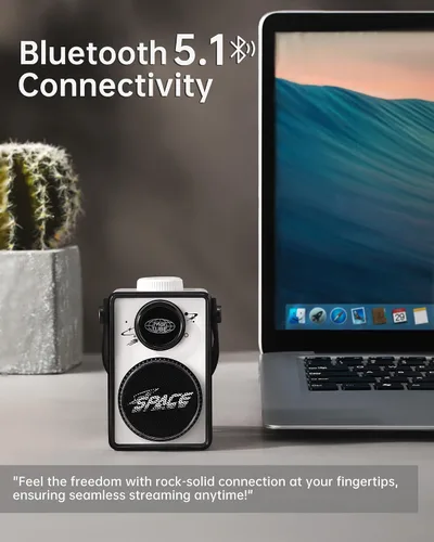 Miniatura 3 de Altavoz Bluetooth portátil retro Sonido HD Tiempo de reproducción de 9 horas Lindo altavoz para escritorio en casa, dormitorio, oficina, al