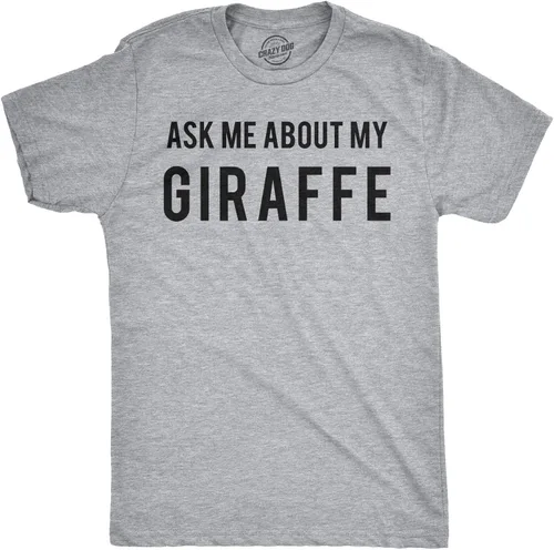 Miniatura 2 de Ask Me About My Giraffe - Camiseta divertida con diseño de animales, Gris claro jaspeado
