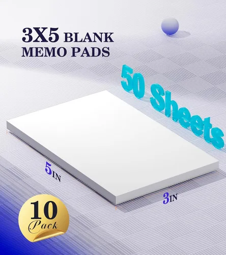Miniatura 2 de Bloc de notas pequeño de bolsillo de 3 x 5 pulgadas, paquete de 10 blocs de notas de servidor de 3 x 5, blocs de notas blancos, blocs de notas