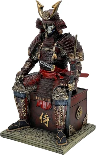 Miniatura 11 de LOOYAR Estatua de guerrero samurai antiguo medieval zombi de resina, figura decorativa artesanal para sala de estar, porche, oficina, escritorio