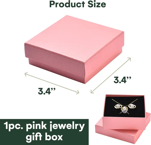 Miniatura 3 de Dawhud Direct Pequeñas cajas de regalo de joyería Caja de embalaje de joyería de cartón para aretes, collar, pulsera y anillo de boda Pequeña