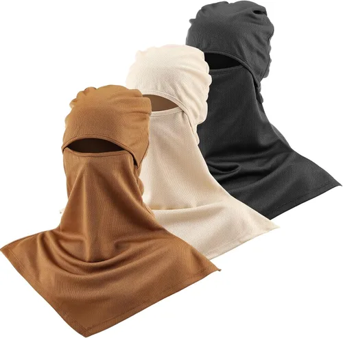 Miniatura 19 de SATINIOR Pasamontañas de 3 piezas, protección solar, cubierta para el cuello, pasamontañas de verano, máscara facial para motocicleta para hombres