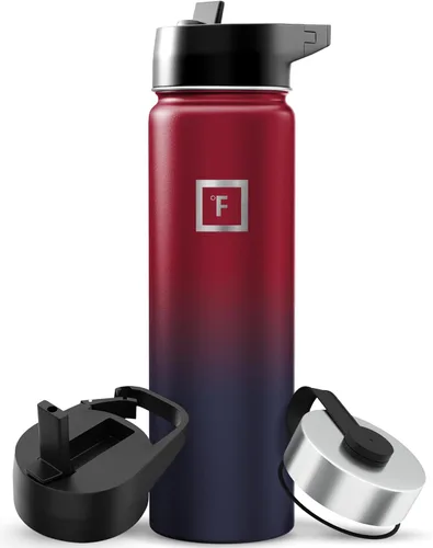Miniatura 95 de IRON °FLASK Frasco de hidratación para acampar y senderismo con pajilla, botella de agua deportiva de acero inoxidable con aislamiento de boca