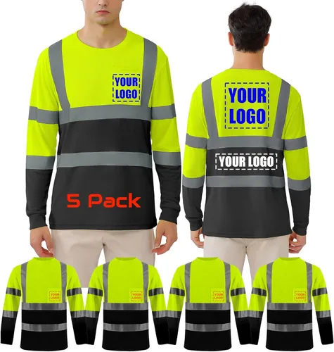 Miniatura 10 de BeautyWill Camisa de seguridad con logotipo personalizado Hi Vis Class2 Camisa reflectante de alta visibilidad con bolsillo Camisa de trabajo