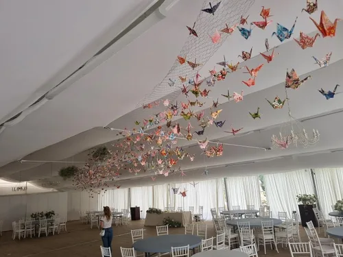 Miniatura 5 de 100 grúas de papel de origami japonesas prefabricadas, grúas de origami plegadas, hechas a mano, grúas de papel Yuzen, guirnaldas para regalos
