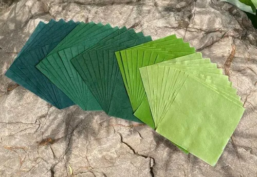 50 hojas de papel de morera de fibra natural de 6 x 6 pulgadas, hojas cuadradas de papel de origami para manualidades, papel para plegado,