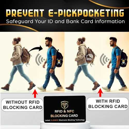 Miniatura 7 de SaiTech IT Paquete de 5 Tarjetas de Bloqueo RFID, Una Tarjeta Protege Toda la Billetera y Cartera, Protector de Tarjetas de Débito y Crédito