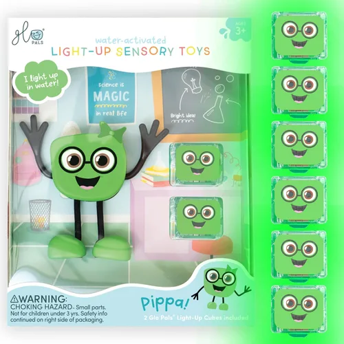 Miniatura 9 de Juguete de baño activado por agua Glo Pals con 6 cubos luminosos reutilizables para juegos sensoriales (Blair)