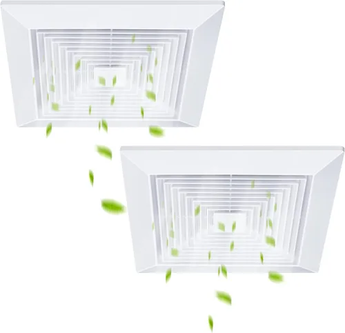 Miniatura 9 de Baquler 1 cubierta de ventilador de baño de 9.84 x 9.84 pulgadas con resortes, cuadrado para techo o pared para parrilla de techo, compatible