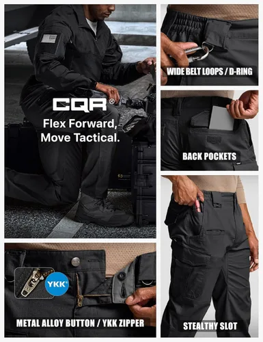 Miniatura 81 de CQR – Pantalones tácticos elásticos tipo cargo para hombre, resistentes al agua, de tela ripstop (antidesgarros), ligeros, ideales para uso diario