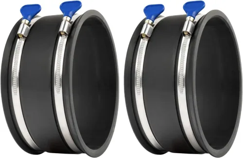 POWERTEC 70281 - Manguito flexible para control de polvo con abrazaderas de acero, 6 pulgadas (paquete de 2)