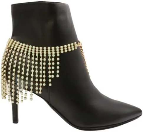 Miniatura 6 de Pulsera de botas de moda occidental para mujer, cadena de metal dorado brillante, cuentas de color verde azulado y menta