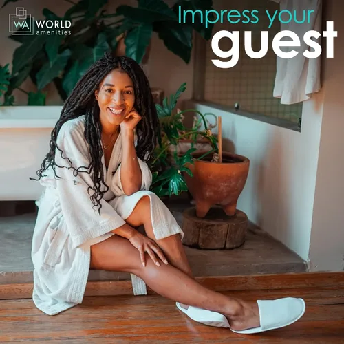 Miniatura 2 de World Amenities Pantuflas de spa prémium unisex a granel Punta cerrada, envueltas individualmente Pantuflas de hotel