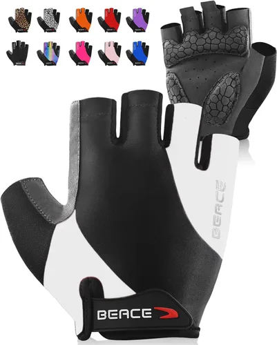 BEACE Guantes de ciclismo, guantes de ciclismo, guantes de ciclismo de medio dedo, guantes de bicicleta de carretera para hombres y mujeres, 0.197