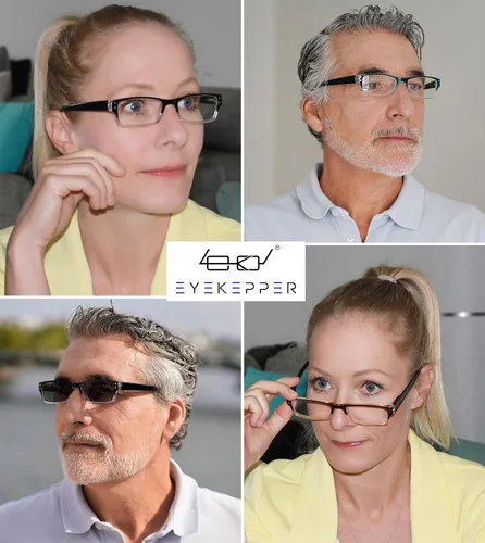Miniatura 2 de Eyekepper Paquete de 4 lentes de lectura clásicos para mujeres y hombres, incluye lentes de sol de lectura de dos tonos +0.50