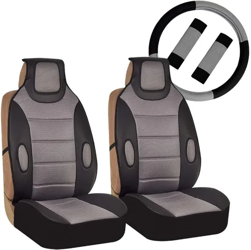 Miniatura 6 de FH Group - Almohadón para asiento delantero, Beige / Negro