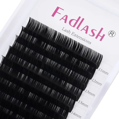 Miniatura 50 de Extensiones de pestañas de volumen regular, bandeja mixta, 0.03 mm, rizo B, 8-14 mm, de visón premium y seda, volumen de pestañas, suaves, mate