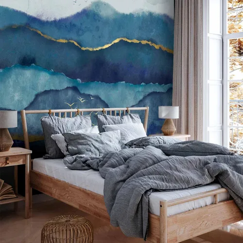 Miniatura 5 de artgeist Mural de pared de alta calidad Paisaje abstracto de montañas, 177 x 124 pulgadas, papel tapiz XXL no tejido, decoración de pared de vellón