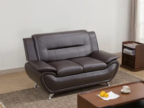 Miniatura 24 de Juego de sofá de cuero (3 piezas, cuero negro B), muebles de sala de estar para apartamento, material de estilo minimalista, fácil montaje B-cuero