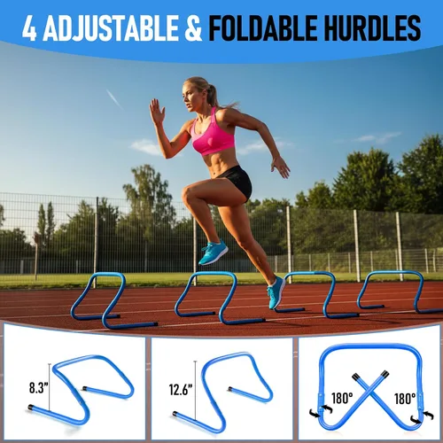Miniatura 4 de Agility Ladder,Soccer Training Equipment Set,20ft Speed Ladder,4 Agility Hurdles,Football Basketball Training Equipment,Football Accessories for