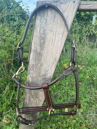 Miniatura 6 de Leaders - Cabestro de cuero para caballos con placa de nombre grabada personalizada para caballo