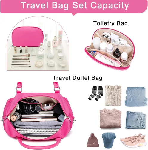 Miniatura 16 de BLUBOON Bolsas de viaje con cremallera, bolsa de lona para mujer, bolsa de fin de semana para mujer, bolsa de lona para llevar en la bolsa de lona