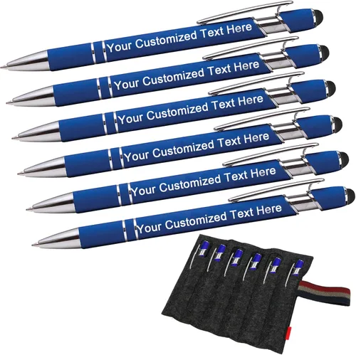 Miniatura 11 de EAQ Bolígrafos personalizados grabados personalizados con punta de lápiz capacitivo, bolígrafos con nombre de texto y mensaje para aniversarios