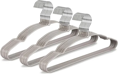 Miniatura 10 de TOPIA HANGER Perchas de Metal Paquete de 20, Perchas Antideslizantes para Ropa que Ahorran Espacio, Colgador de Alambre Recubierto de Goma