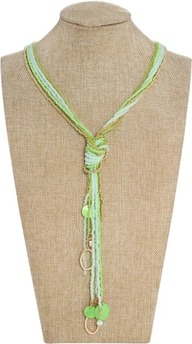 Miniatura 2 de Coiris Collar largo con cuentas de semillas múltiples, 10 collares largos con nudo de corbata para mujeres y niñas