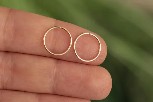 Miniatura 69 de Aretes de aro de oro de plata – Aretes de aro para mujer, dos piezas de aros de plata fina rellenos de oro, aro de hélice, anillo de tragus, aro