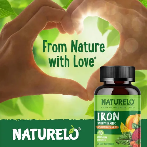 Miniatura 5 de NATURELO Suplemento de hierro vegano con vitamina C y alimentos integrales orgánicos, píldoras de hierro suaves para mujeres y hombres