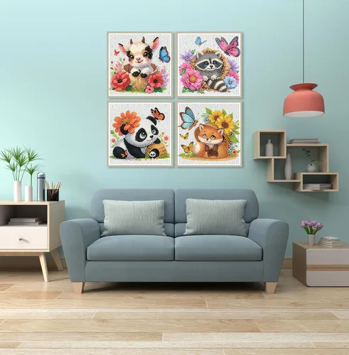 Miniatura 4 de Kits de Arte de Diamantes para Niños - Paquete de 4 Pinturas de Arte de Diamantes para Niños - Artes y Manualidades para Niños de 8 a 12 Años