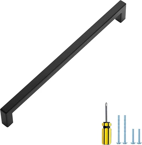 Miniatura 20 de Ravinte Paquete de 5 tiradores cuadrados de gabinete de 2-1/2 pulgadas, manijas negras para gabinetes de cocina, accesorios de cocina negros mate
