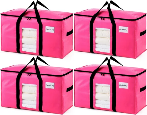 Miniatura 22 de TAILI - Bolsas de mudanza extra grandes, paquete de 10 bolsas negras resistentes para almacenamiento con ventana visible, asas envolventes