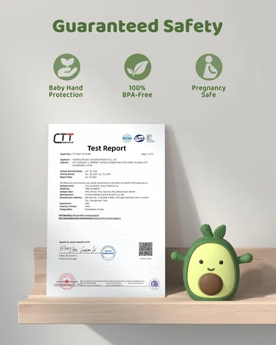 Miniatura 5 de ChooKaChoo Juguete de dentición para bebés de silicona con aguacate, manoplas de dentición para bebés mayores de 3 meses, mordedores de muñeca