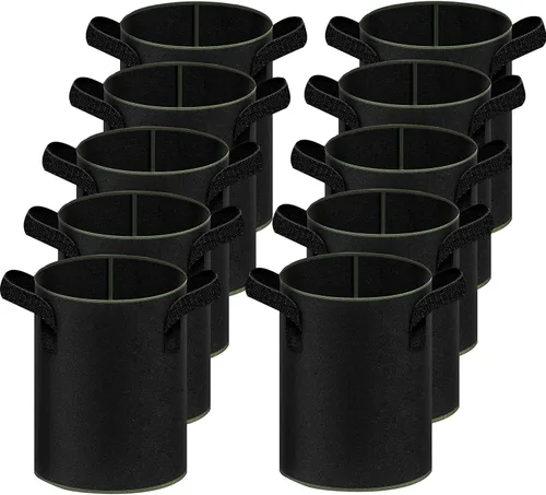 Miniatura 9 de iPower - Bolsa de cultivo para plantas de 5 galones, paquete de 6, resistentes, de tela con asas de nylon, contenedores de 300g de tela no tejida