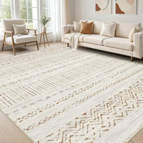 Miniatura 52 de Alfombra grande para sala de estar de 5 x 7: Alfombras marroquíes bohemias, suaves, lavables a máquina, para dormitorio, debajo de la mesa