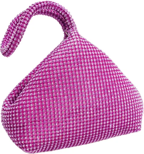 Miniatura 14 de Bolso de noche para mujer - Tamaño más grande mejorado, clutch de muñeca con diamantes de imitación completos brillantes para fiesta, boda, cita
