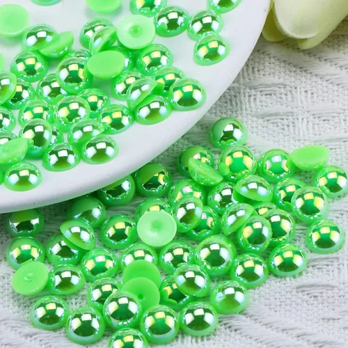 Miniatura 37 de 1500 PIEZAS 4mm Perlas Blancas de Media Parte Plana para Manualidades Joyería Álbum de Recortes Decoración de Uñas, Perlas de Parte Plana para Blanco